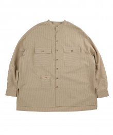 Stripe Tri Pocket Seersucker Shirt [Camel]