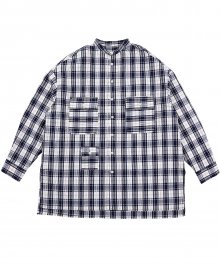 Check Tri Pocket Seersucker Shirt [Blue]