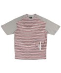 아조바이아조(AJOBYAJO) Oversized Twofold Knitted T-Shirt [Pink]