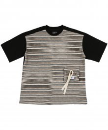 Oversized Twofold Knitted T-Shirt [Black]
