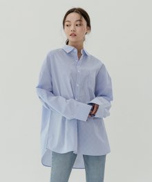Overfit stripe shirt_blue