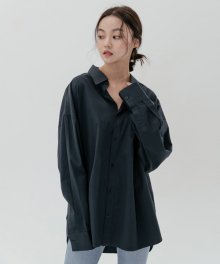 [남/여] Overfit color shirt_navy