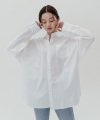 [남/여] Overfit color shirt_white