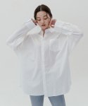 레이디 볼륨(LADY VOLUME) [남/여] Overfit color shirt_white
