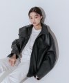 [UNISEX] Leather trucker jacket