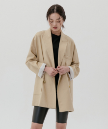 linen double jacket_beige