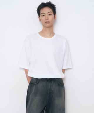 MUSINSA STANDARD MUSINSA STANDARD リラックスフィット クルーネックTシャツ [ホワイト] 画像 1