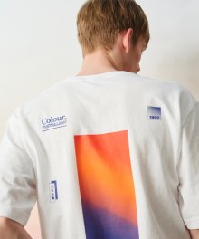컬러 그라데이션 오버핏 반팔티셔츠 WHITE