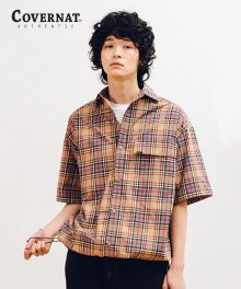 S/S TARTAN CHECK COACH SHIRTS BROWN