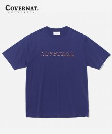 S/S SERIF LOGO TEE PURPLE NAVY