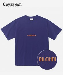 S/S ALOHA LOGO TEE PURPLE NAVY