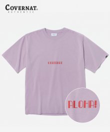 S/S ALOHA LOGO TEE SAND PURPLE