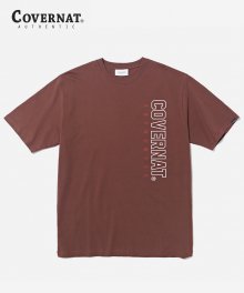 S/S VERTICAL JERSEY LOGO TEE BROWN