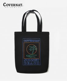 LINE PALM TREE ECO BAG BLACK