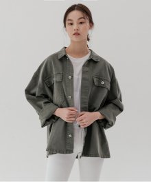[UNISEX] Overfit pigment jacket_khaki