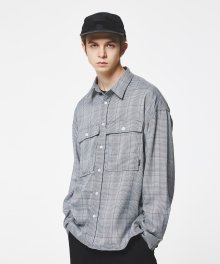 2 POCKET GLEN CHECK SHIRTS VER.2 (BLACK GLEN CHECK) [GSH005H13BK]