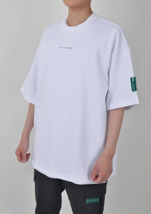 로고 오버숄더 라운드 반팔 티셔츠(WHITE)