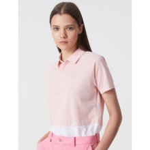 핑크 여성 COOLHAN 한지 칼라 블럭 피케 티셔츠 (BO9442C01X)