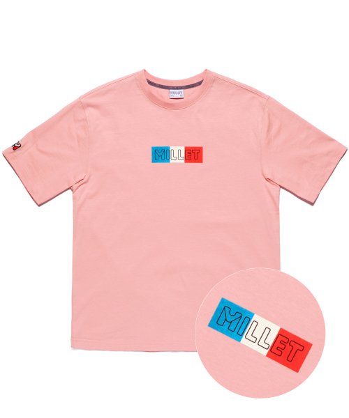 밀레 클래식(milletclassic) FLAG LOGO MVS COTTON S/S PINK 반팔