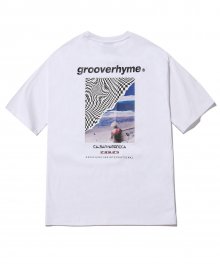 SURFING MAN PRINT OVER FIT T-SHIRTS (WHITE) [GTS014H23WH]
