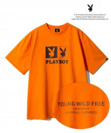 PBXSP 리버스 로고 티셔츠-오렌지