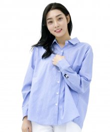 SODE-M Stripe Double-wrap Shirt (SKY BLUE)