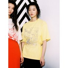 [J.Chung X TAZE] 옐로우 솔리드 프린팅 티셔츠 (119442GX1E)