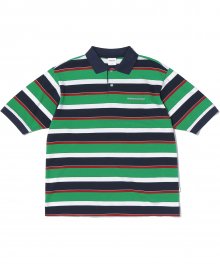 DSN Striped Jersey Polo Green/Navy