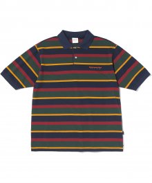 DSN Striped Jersey Polo Navy/Olive