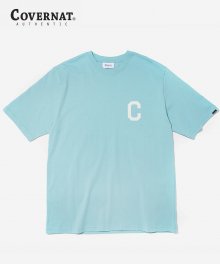 S/S C LOGO TEE CORAL BLUE
