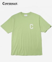 S/S C LOGO TEE CORAL GREEN