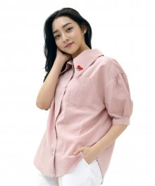 Lovely M Linen SODE Balloon Shirt (PINK)