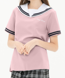 (W) Firstcake Half Shirts - Pink