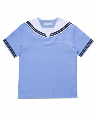 메리제임스(MARYJAMES) (W) Firstcake Half Shirts - Sky Blue