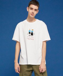피크닉 데이팅 티셔츠-화이트