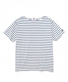 S/S STRIPE BOAT NECK BLUE