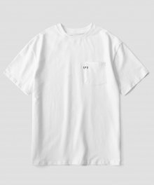 (Unisex)스프레드 오버  코튼 LFS 포켓 티셔츠_Super White