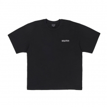 Embroidery Front Short Sleeve T-Shirt - BLACK