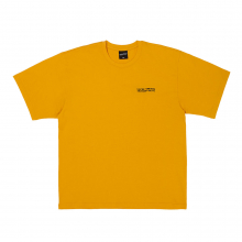 Embroidery Front Short Sleeve T-Shirt - MUSTARD