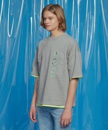 DAILY EMBO POINT OVERSIZED TEE GRAY