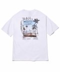 SUMMER BEACH SKETCH OVER FIT T-SHIRTS (WHITE) [GTS018H23WH]