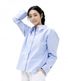 SODE-M Oxford : Long-collar Shirt (SKY BLUE)