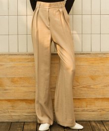 903 tuck pants with belt detail (grey-beige)