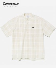 S/S TARTAN CHECK PULLOVER SHIRTS BEIGE