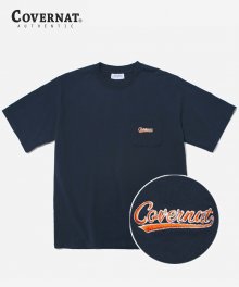 S/S 1PK EMBROIDERY TAIL LOGO TEE NAVY