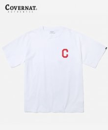 S/S C LOGO TEE WHITE/RED