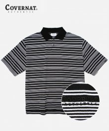 S/S NARROW STRIPE PIQUE SHIRTS BLACK