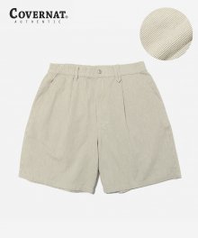 PIN STRIPE WIDE SHORTS BEIGE