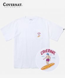 S/S 1PK EMBROIDERY SURFER MAN TEE WHITE