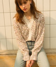 922 front lace floral blouse